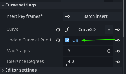 update curve at runtime