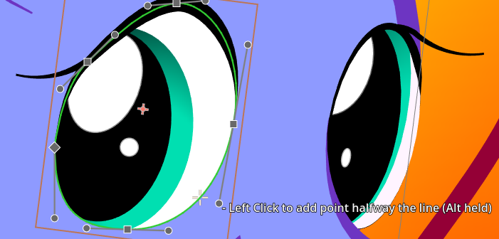 add a point at the halfway mark of an edge