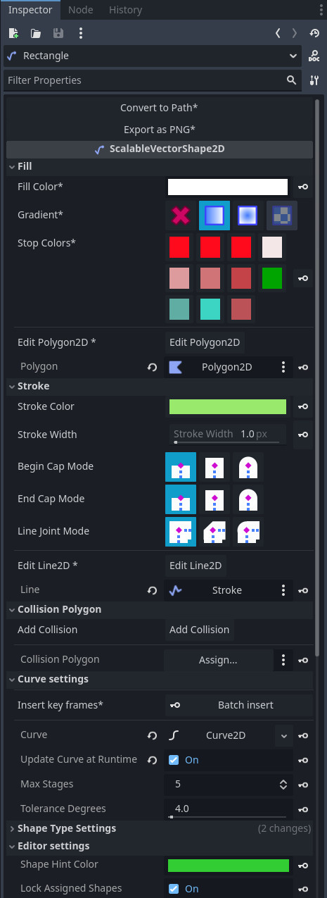 screenshot of the inspector